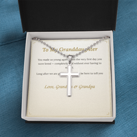 Cross necklace for a granddaughter from Grandma and Grandpa