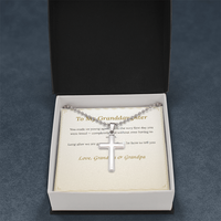 Granddaughter cross necklace, stainless steel pendant on a ball chain