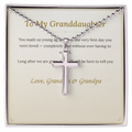 To My Granddaughter Cross Necklace — From Grandma & Grandpa