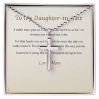 To My Daughter-in-Law necklace with its message card, Said In Gold